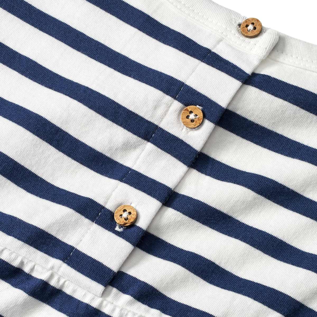 ALANA Kleid mit Streifen & Erdbeer-Taschen, blau + weiß, Gr. 122, 1 St