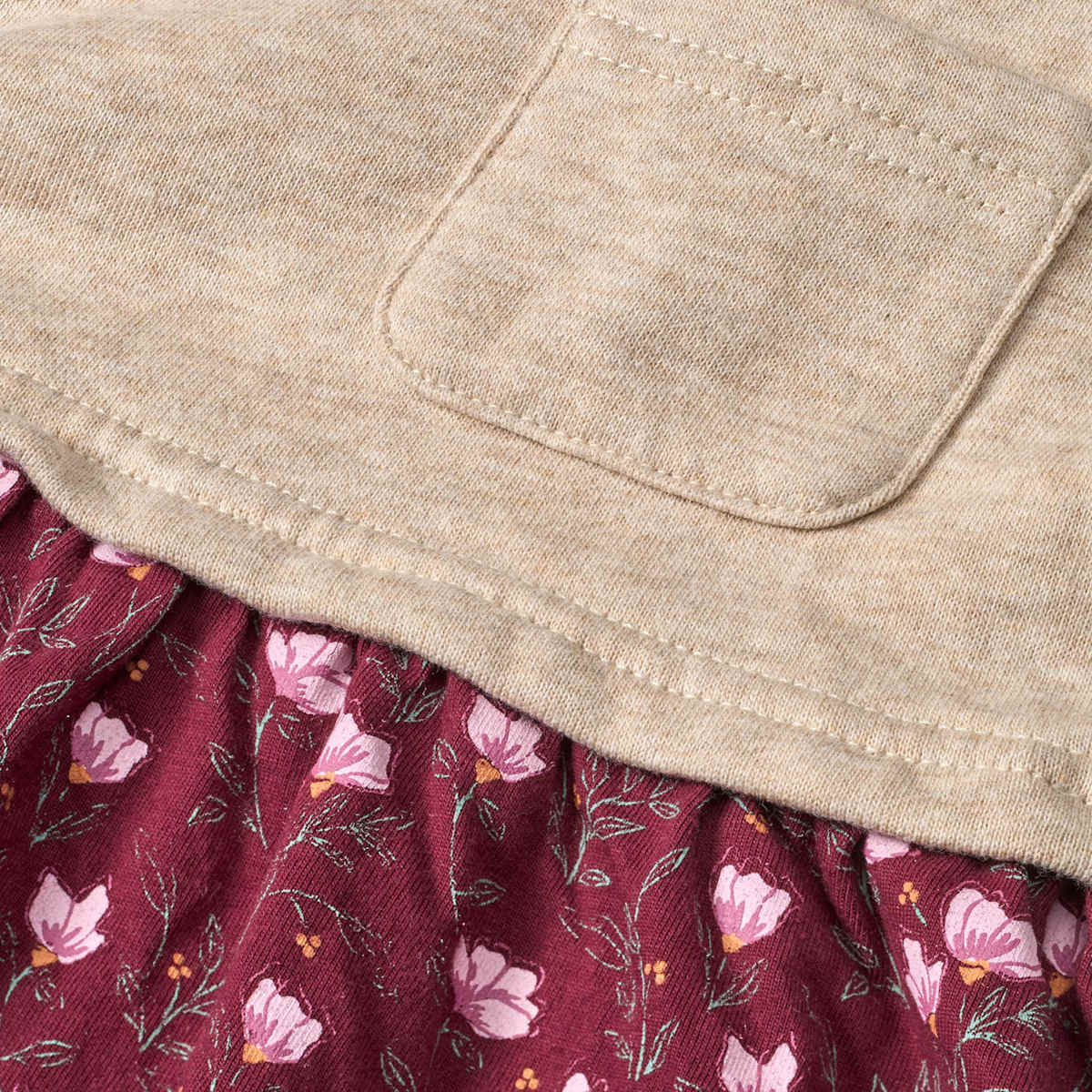 ALANA Kleid mit Taschen & Blumen-Muster, beige & rosa, Gr. 110, 1 St