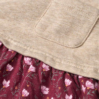 Kleid mit Taschen & Blumen-Muster, beige & rosa, Gr. 122, 1 St