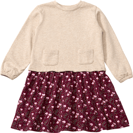 Kleid mit Taschen & Blumen-Muster, beige & rosa, Gr. 122, 1 St