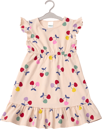 Kleid Pro Climate mit Kirsch-Muster, beige, Gr. 128, 1 St