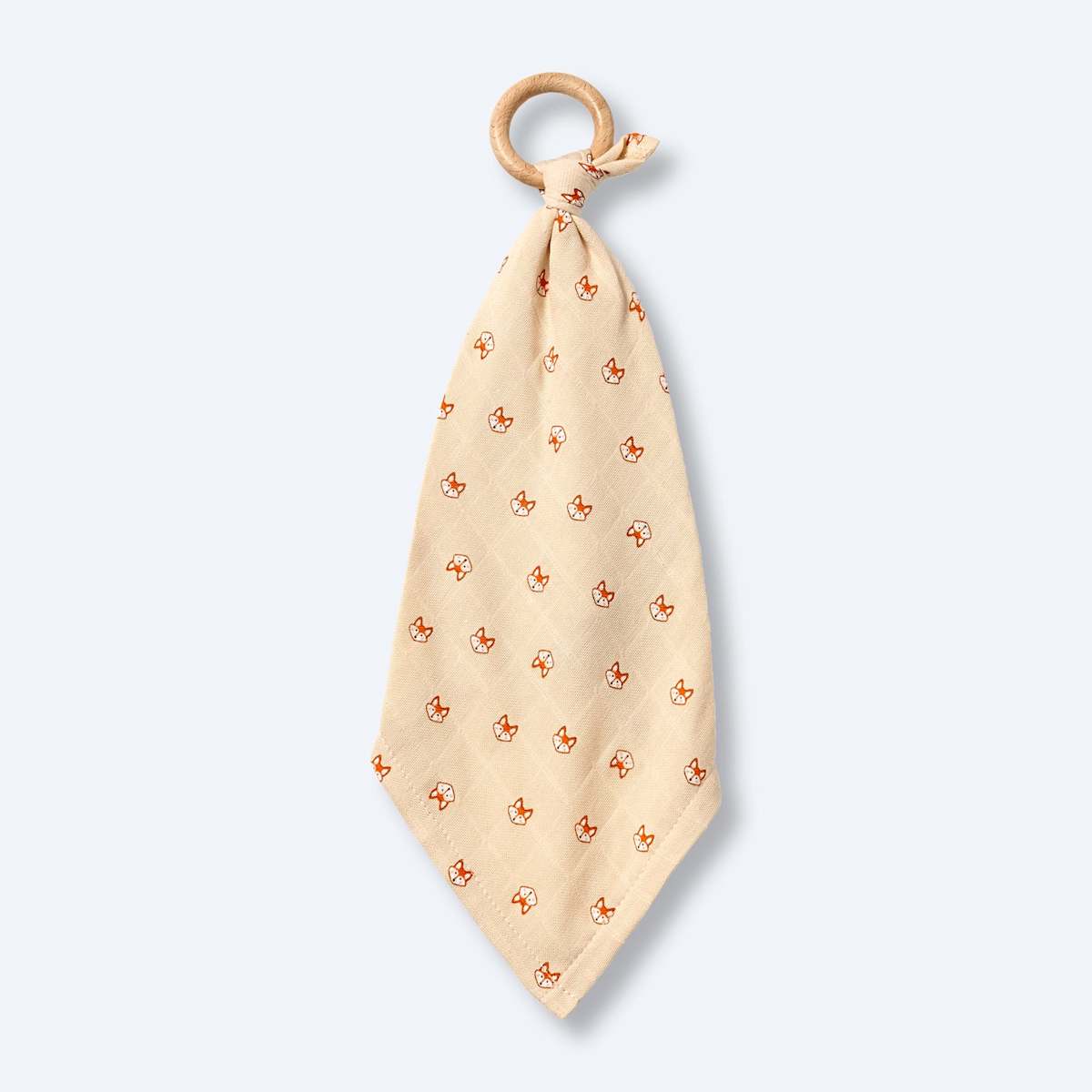 Kuscheltuch aus Musselin mit Fuchs-Muster, beige, 1 St