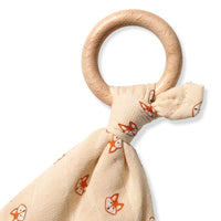 Kuscheltuch aus Musselin mit Fuchs-Muster, beige, 1 St