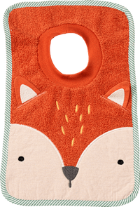 Slabbetje met 3D vos applicatie, oranje, 1 stuk