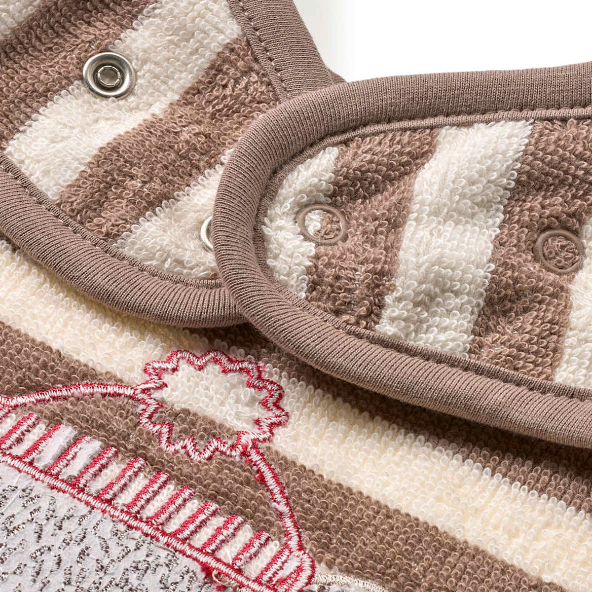 Lätzchen mit Ärmel & Bären-Motiv, beige, 1 St