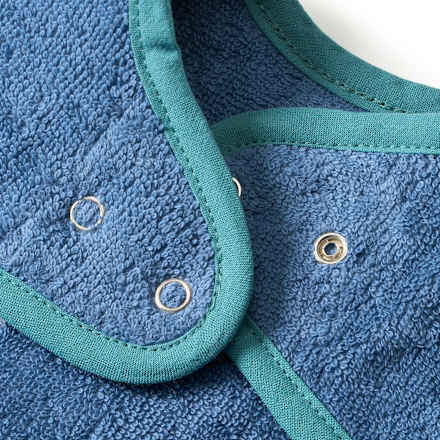 Slabbetje met mouwen &amp; dinosaurusmotief, blauw, 1 stuk