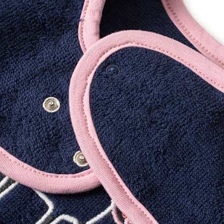 Slabbetje met mouwen en eenhoornmotief, blauw, 1 stuk