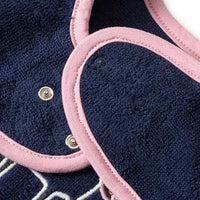 Slabbetje met mouwen en eenhoornmotief, blauw, 1 stuk