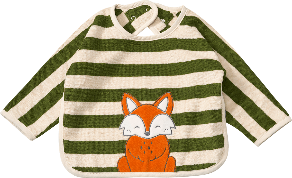 ALANA Lätzchen mit Ärmel & Fuchs-Motiv, grün, 1 St