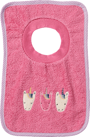 Lätzchen mit Einhorn-Applikation, rosa, 1 St