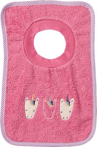 Lätzchen mit Einhorn-Applikation, rosa, 1 St