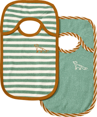 Lätzchen mit Fuchs-Applikation & Streifen, grün & braun, 2 St ALANA