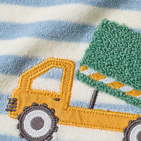 Slabbetje met vuilniswagenapplicatie, blauw, 1 stuk