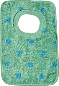 Slabbetje met stippenpatroon, groen &amp; blauw, 1 stuk