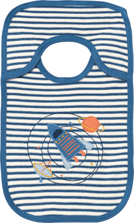 Slabbetje met raketmotief, blauw, 1 stuk