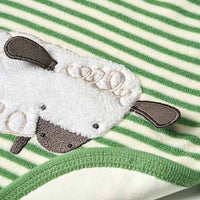 Slabbetje met schaapjesmotief, groen, 1 stuk