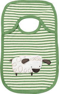 Slabbetje met schaapjesmotief, groen, 1 stuk