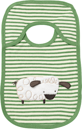 Slabbetje met schaapjesmotief, groen, 1 stuk