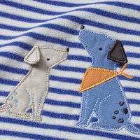 Lätzchen mit Streifen & Hunde-Applikation, blau, 1 St