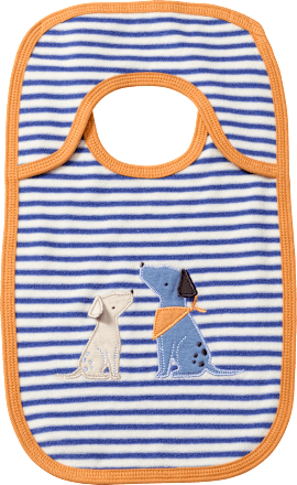 Lätzchen mit Streifen & Hunde-Applikation, blau, 1 St