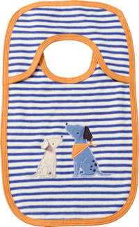 Lätzchen mit Streifen & Hunde-Applikation, blau, 1 St