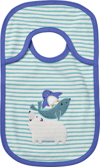 ALANA Lätzchen mit Streifen & Tier-Applikation, blau + weiß, 1 St