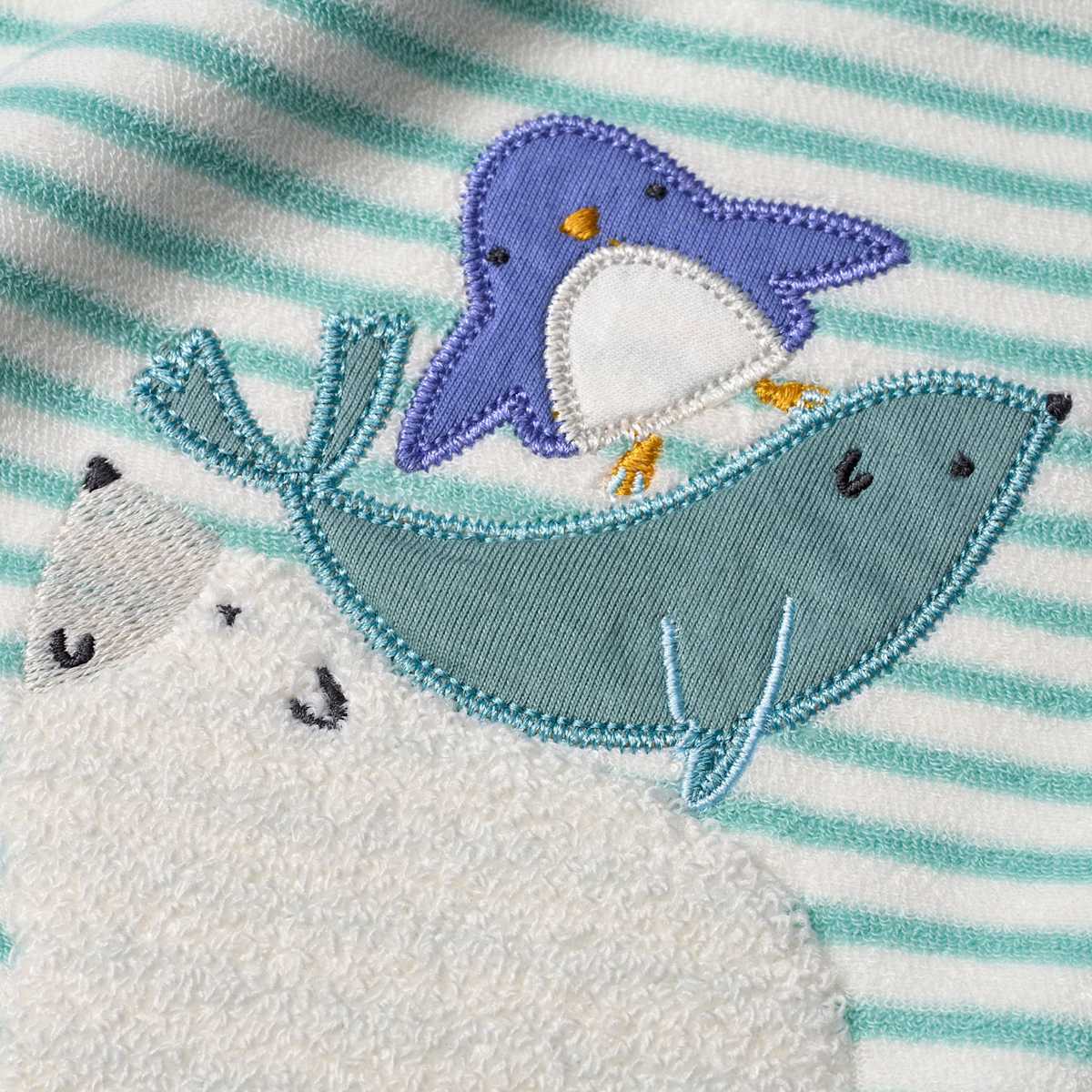 ALANA Lätzchen mit Streifen & Tier-Applikation, blau + weiß, 1 St