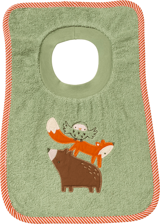 Bavoir ALANA avec appliqué animal, vert, 1 pce