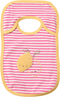 Lätzchen mit Zitronen-Applikation, rosa + weiß, 1 St