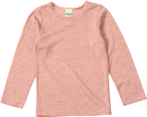 Langarm-Unterhemd aus Wolle-Seide mit Ajour-Struktur, rosa, Gr. 110/116, 1 St