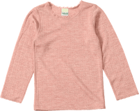 Langarm-Unterhemd aus Wolle-Seide mit Ajour-Struktur, rosa, Gr. 110/116, 1 St