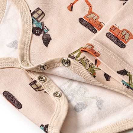 Langarmbody Pro Climate mit Baustellenfahrzeug-Muster, beige, Gr. 86/92, 1 St ALANA