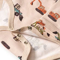 Langarmbody Pro Climate mit Baustellenfahrzeug-Muster, beige, Gr. 86/92, 1 St ALANA