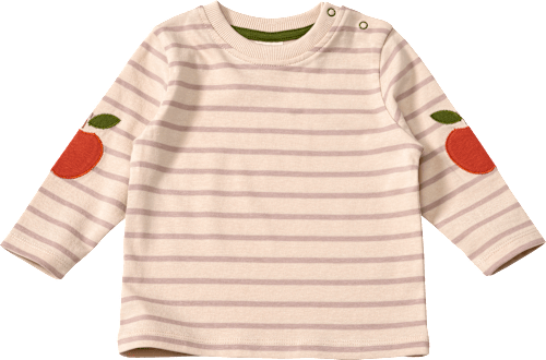 Langarmshirt mit Apfel-Applikation, beige, Gr. 80, 1 St