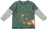 Langarmshirt mit Baustellen-Motiv, grün, Gr. 110, 1 St
