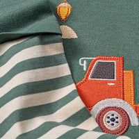 Langarmshirt mit Baustellen-Motiv, grün, Gr. 98, 1 St