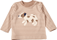 Langarmshirt mit Bouclé-Hund-Applikation, braun, Gr. 86, 1 St