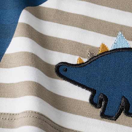 Shirt met lange mouwen en dinosaurussenpatroon, bruin, maat 104, 1 stuk