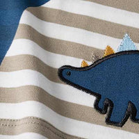 Shirt met lange mouwen en dinosaurussenpatroon, bruin, maat 104, 1 stuk