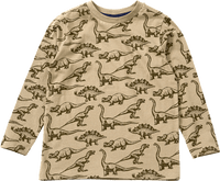 Langarmshirt mit Dino-Muster, braun, Gr. 122, 1 St