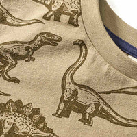 Langarmshirt mit Dino-Muster, braun, Gr. 134, 1 St