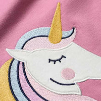 Shirt met lange mouwen en eenhoornapplicatie, roze, maat 104, 1 stuk