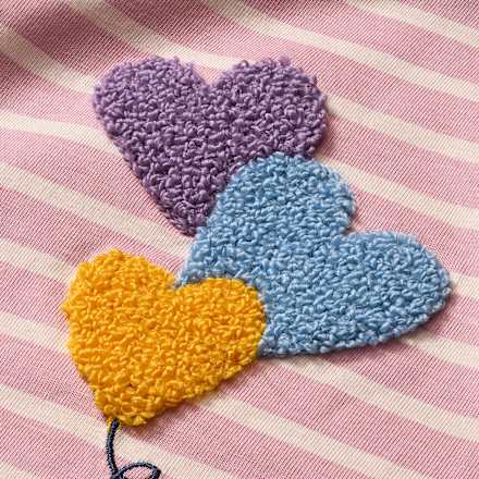 Shirt met lange mouwen en hartjesapplicatie, roze, maat 104, 1 stuk