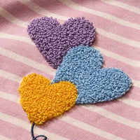 Shirt met lange mouwen en hartjesapplicatie, roze, maat 104, 1 stuk