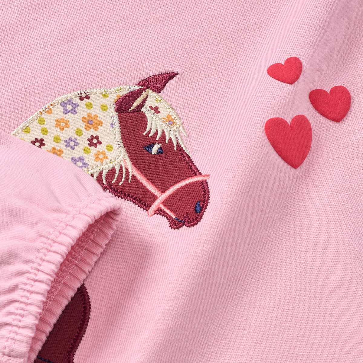 ALANA Langarmshirt mit Pferde-Applikation, rosa, Gr. 104, 1 St