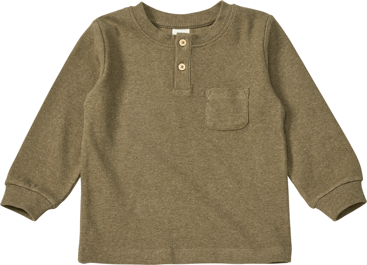 ALANA Langarmshirt mit Ripp-Struktur, grau, Gr. 122, 1 St