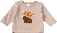 Langarmshirt mit Tier-Applikation, braun, Gr. 62, 1 St