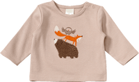 Langarmshirt mit Tier-Applikation, braun, Gr. 68, 1 St
