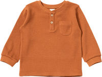Langarmshirt mit Waffel-Struktur, braun, Gr. 1, 1 St