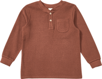 Langarmshirt mit Waffel-Struktur, braun, Gr. 128, 1 St